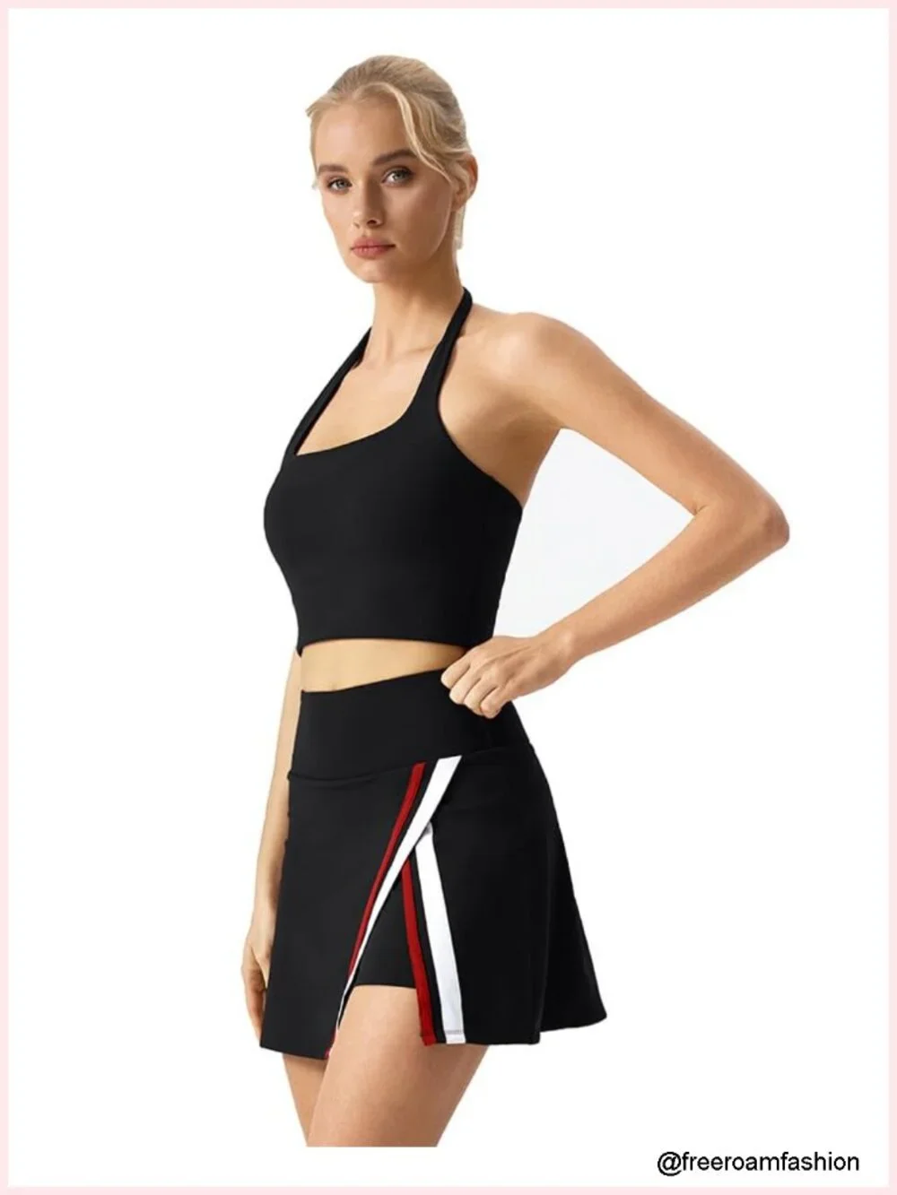 High Waisted Tennis Skort with Shorts and Pockets | Quick Dry | Side Slit